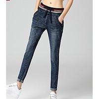 womens mid rise strenchy jeans pants simple slim solid