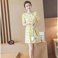 womens going out casualdaily loose dress print round neck mini short s ...
