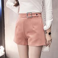 womens high rise micro elastic shorts pants street chic straight wide  ...