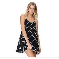 womens casualdaily sexy loose dress print v neck above knee sleeveless ...