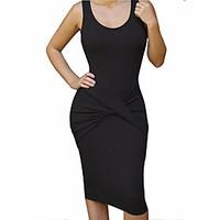 womens party club sexy simple bodycon dress solid strap above knee sle ...