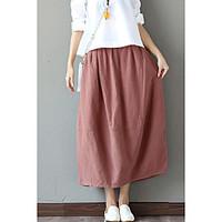 womens mid rise midi skirts swing solid