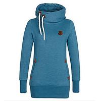 womens casualdaily sports hoodie solid pure color round neck strenchy  ...