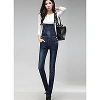 womens high rise inelastic overalls pants simple slim solid