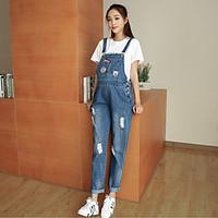 womens high rise inelastic overalls pants simple slim solid