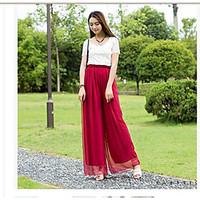 womens high rise inelastic chinos pants vintage wide leg solid