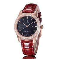 Women\'s Fashion Watch Quartz Calendar Water Resistant / Water Proof Leather Band Red