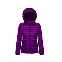 Women\'s Padded Coat, Simple Plus Size Solid-Cotton Polypropylene Long Sleeve Blue / Pink / Red / White / Black / Green / Orange / Purple