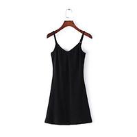 womens going out a line dress solid striped strap above knee sleeveles ...