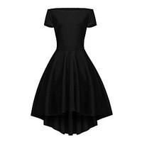 womens casualdaily simple a line dress solid boat neck above knee shor ...