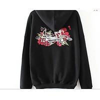 womens casual hoodie floral hooded micro elastic cotton long sleeve wi ...