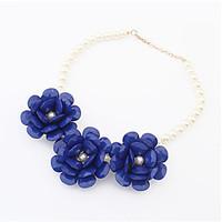 Women\'s Statement Necklaces Imitation Pearl Flower Imitation Pearl Alloy Flower Style Fashion Bohemian Jewelry ForBirthday Engagement