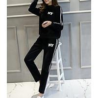 womens sports active spring hoodie pant suits solid hooded long sleeve