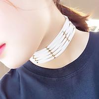 Women\'s Choker Necklaces Tattoo Choker Jewelry Velvet Round Tattoo Style Fashion White Black Gray Brown Red JewelryParty Halloween