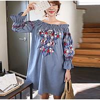 womens casualdaily tunic dress solid square neck above knee long sleev ...