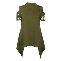 womens going out casualdaily vintage sophisticated blouse solid stand  ...