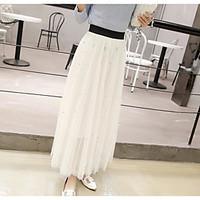 Women\'s Casual/Daily Maxi Skirts Pencil Solid Summer