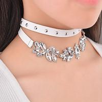 Women\'s Choker Necklaces Rhinestone Leaf Alloy Euramerican Fashion Magnetic Therapy Statement Jewelry Jewelry ForParty Special Occasion