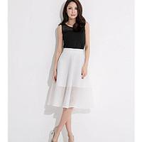 womens going out sophisticated summer t shirt skirt suits solid round  ...