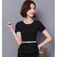 womens going out vintage summer t shirt dress suits solid round neck s ...