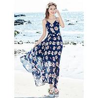 womens casualdaily simple sheath dress floral strap maxi sleeveless si ...