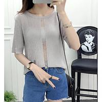 womens casualdaily street chic spring t shirt solid round neck short s ...