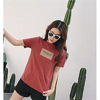 womens casualdaily simple t shirt print letter round neck short sleeve ...