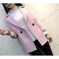 womens casualdaily simple fall trench coat solid v neck long sleeve re ...