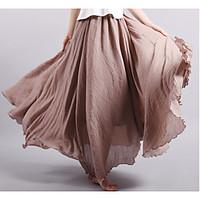 womens mid rise midi skirts swing solid