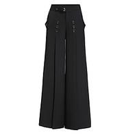 womens high rise inelastic business pants simple wide leg solid