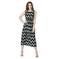 Women\'s Going out Casual/Daily Beach Sexy Vintage Street chic Loose Sheath Dress, Print Strap Maxi Sleeveless Polyester Summer High Rise