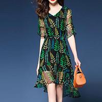 womens going out party simple sophisticated sheath dress print round n ...