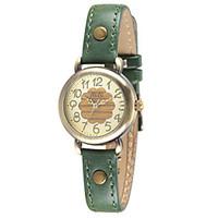 Women\'s Fashion Watch Quartz Leather Band Red Green