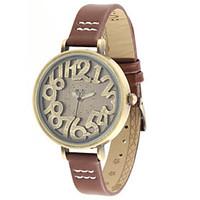 womens fashion watch quartz leather band brown