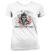 Womens Sons Of Anarchy T Shirt - Flag Distressed