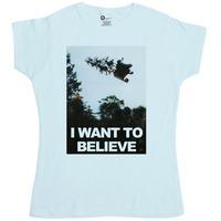 Womens Funny Christmas T Shirt - I Want To Believe