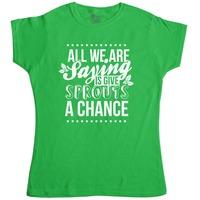 Womens Funny Christmas T Shirt - Give Sprouts A Chance