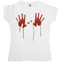 womens bloody handprints on your chest t shirt