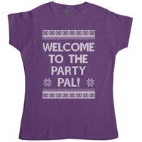 womens funny christmas t shirt welcome to the party pal