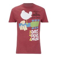 Woodstock Men\'s 3 Days of Peace T-Shirt - Heather Cardinal - S