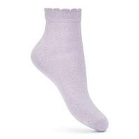 Womens Lurex Cropped Socks, Lilac