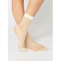 Womens Lemon Fishnet Socks, Lemon