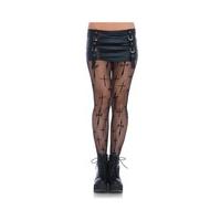 Worship Me Cross Net Gothic Tights - Size: One Size