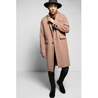 Wool Mix Peacoat - camel