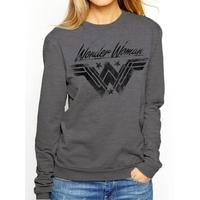 Wonder Woman Movie - Ink Effect Women\'s Medium Sweatshirt - Grey