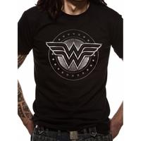 wonder woman chrome logo mens xx large t shirt black