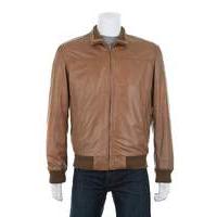 woodland leather bomber jacket