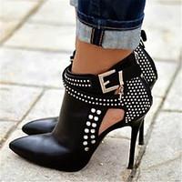 Women\'s Heels Spring Summer Fall PU Dress Casual Party Evening Stiletto Heel Rhinestone Black