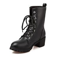 womens boots spring fall winter fashion boots combat boots leatherette ...