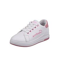 Women\'s Athletic Shoes Comfort PU Spring Summer Fall Casual Comfort Low Heel White Black Blushing Pink Under 1in